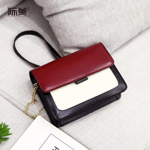 Women Bag Leather Handbag 2019 Fashion Mini Envelope High Quality Chain Color Matching Lady Shoulder Crossbody Women Bag