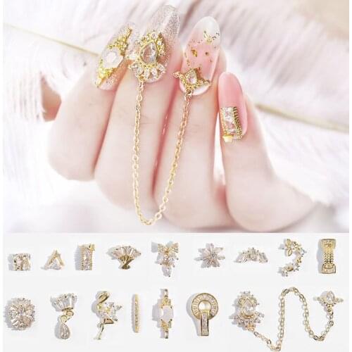 1Pcs Alloy Zircon Nail Art Decorations Micro-inlay Zircon Metal Manicure Nails Accessories Charms Nail supplies