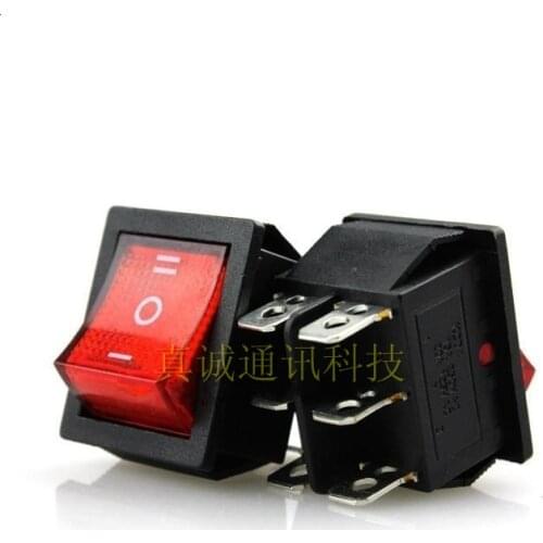 10pcs rocker switch (6 feet 3 files with light red six-legged third gear) 16A Power Rocker Rocker switch DPDT