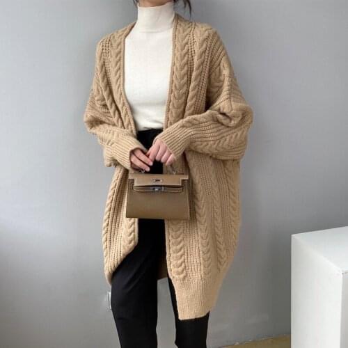 2021 Spring Women Cardigans Coat Batwing Sleeve Knieed Women Casual V-Neck Sweater Long Sleeve Women Warm Sweater Poncho