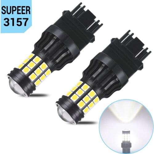 2x T25 LED 3157 3156 3057 3056 P27/7W LED Bulbs Car Rear Brake Lights Parking 12V Amber White Red For Mazda Dodge Volvo Jaugar