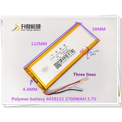 3 line 4439122 3.7V 2700mAH 4040120 polymer lithium ion battery for tablet pc POWER BANK FOR
