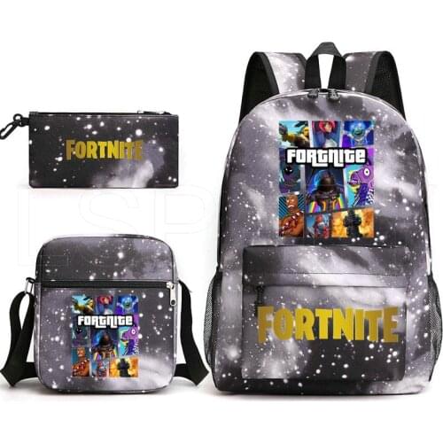 3 Pcs/Set Funny Game FORTNITE 3D Print Bag Backpack Anime Harajuku Teenager Laptop Book Bag Schoolbags