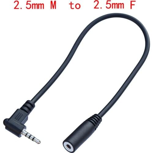 4 Pole Stereo 2.5mm Male to 2.5mm Female Jack 90 Right Angled Male To Female Audio Adaptor Cable