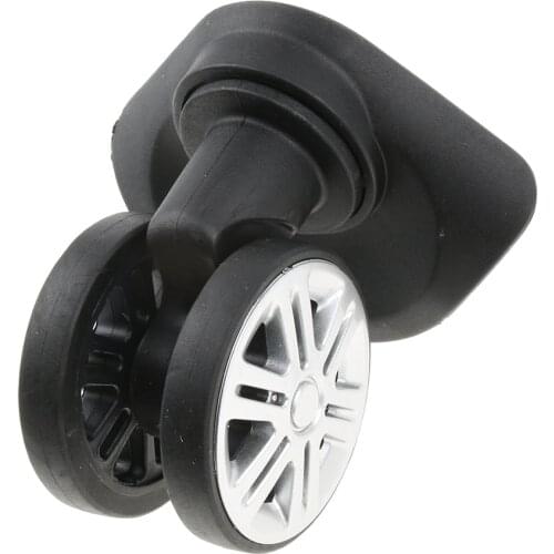 2 Pieces A19 Suitcase Luggage Dual Roller Wheels Replacement Casters for Trolley Case Black - Easy Installation