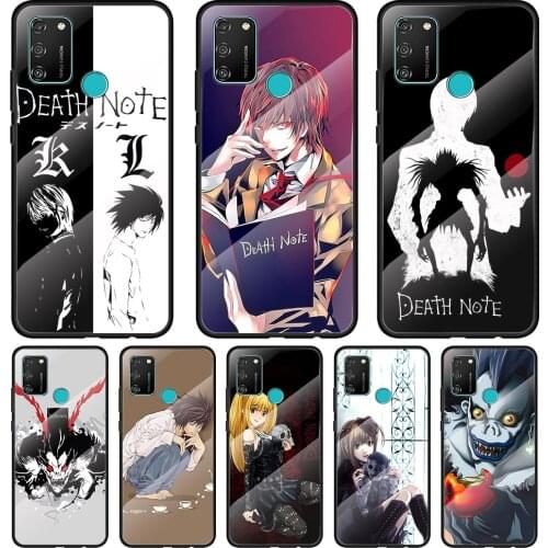 Death Note Comic Anime Tempered Glass Cover For Honor 30 20 10 9X 8X Pro Plus Lite Silicone Phone Case Coque
