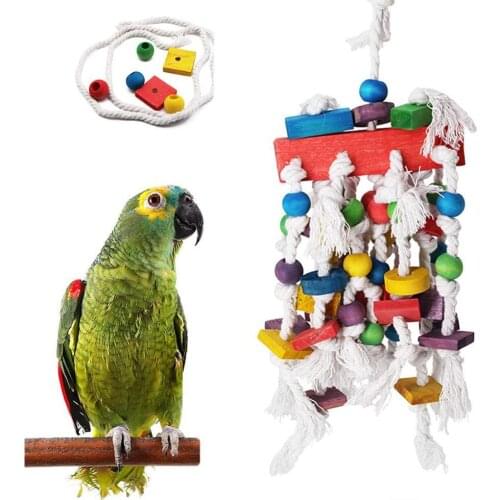 Bird Toy Parrot Toy Made with Nature Wood, Parrot Toys for Small and Medium Birds, Best Toys for African Grey