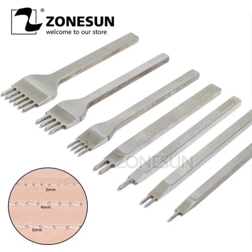 ZONESUN DIY Tool White Steel Diamond Stitching Chisel Tool Hole Size 2.5mm,distance between the holes 5mm