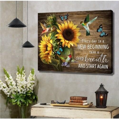 Sunflower Canvas Painting Rustic Home Decor Wall Pictures for Living Room Kitchen Decoration Landscape Poster Sunflower Prints