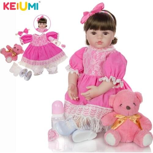 KEIUMI Cute 24 inch Reborn Baby Dolls 60 cm Vinyl Stuffed Doll Cosplay Baby Reborn Movie Character lifelike Educational Toys