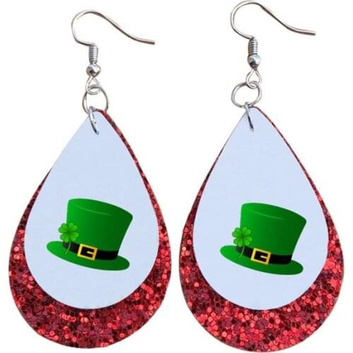 Leather Earrings Amscan Green Felt Irish Hat Shamrock For Happy St Patricks Day