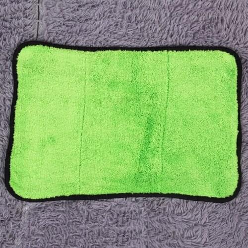 Microfibre New 40cmx29cm Super Thick Plush Microfiber Car Cleaning Cloths Towel Green/Orange Household Wash Cloth