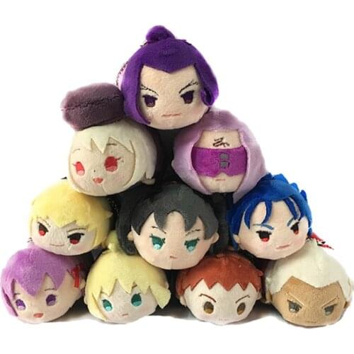 Stuffed Fate/ Stay Night Mini Mochi Mascot Pendant Toys 8.5cm Toosaka Rin Emiya Shirou Saber Gilgamesh Assassin Plush Doll Gifts