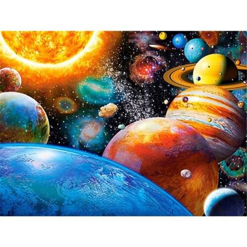 Universe Space Landscape DIY 11CT Embroidery Cross Stitch Kits Craft Needlework Set Cotton Thread Printed Dropshipping