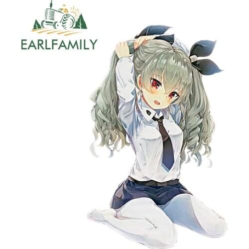 EARLFAMILY 13cm x 8.5cm for Anchobi Anime Girl Sticker Personality VAN Car Decoration Vinyl Material Custom Printing JDM Decal