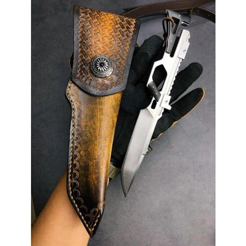 DC53 Blade ebony Handle Fixed Blade Knife Outdoor Climbing Hunting Tactics Survival Jungle Rescue Straight Knife