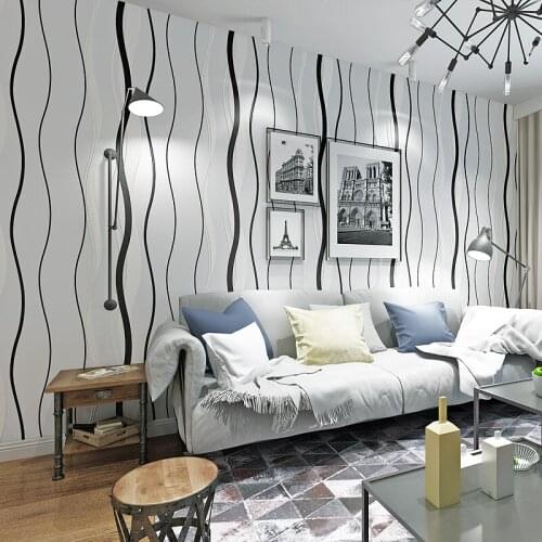 Beibehang wave stripes Wallpaper Non woven Papel Parede Mural Wallpapers Roll Wall Paper papel de parede 3d murals wall-paper