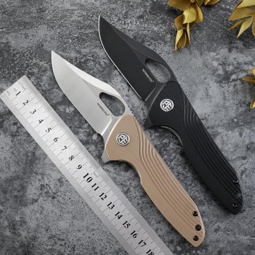 PF999 Petrified fish k110 steel blade ceramic ball bearing G10 handle flippers outdoor hunting EDC pocket tool folding knife