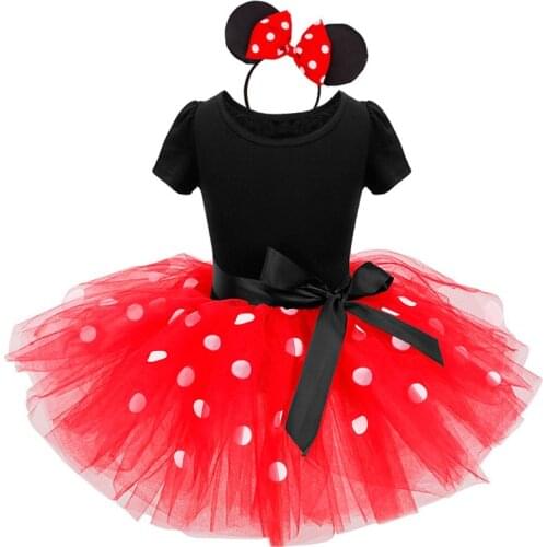 Newborn Girls Dresses For Girl 9M 12M 2 3 4 5 6 Year Cosplay Costume Cartoon Headhand Dot Dresses Princess Girl Party Clothing