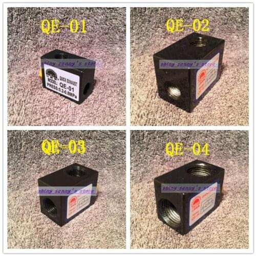 QE-01/02/03/04 Thread 1/8" 1/4" 3/8" 1/2" Pneumatic Air Flow Control Valve Quick Exhaust Valve Quick Ftting