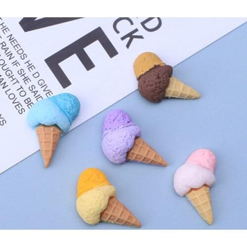 Resin Ice Cream Cone Scrapbook Ornaments Accessories For DIY Scrapbook Phone Case Bags Jewelry Kids Hairwear Decor Patch Arts