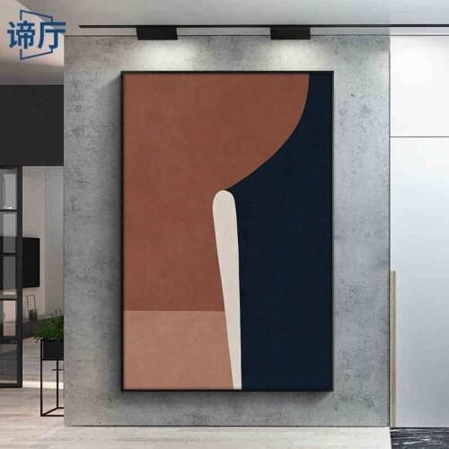 Simple abstract mural toughened glass decorative painting moisture-proof HD triangle hanging painting for living room bedroom
