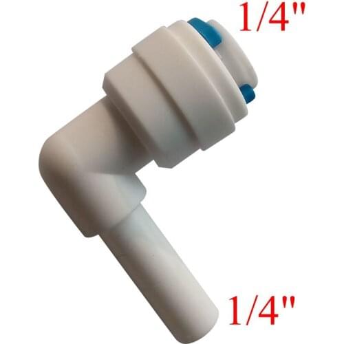 1/4" OD Quick Connection 1/4" Pipe 90 degree Elbow Connector RO Water Reverse Osmosis Aquarium System Connector Fitting ROES-2-2