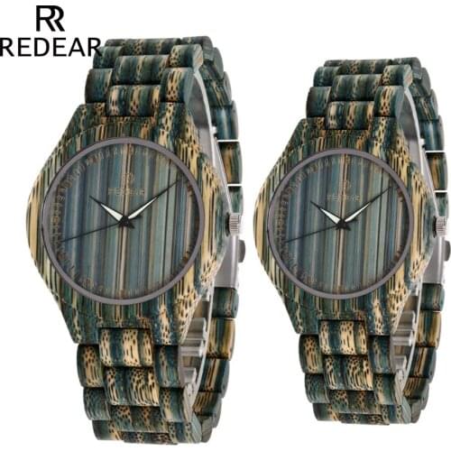 REDEAR Couples Bule Bamboo Wood Watch Designer Brand Luxury Women Automatic Watch Men Dropshipping Automatic Quartz Watches