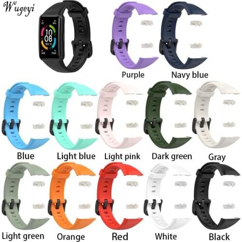 Suitable for Honor Bracelet 6 Pure Color Strap Huawei Bracelet 6 Silicone Strap TPU Material Waterproof Replacement Wristband