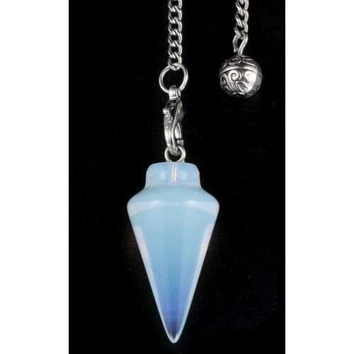 Reiki Healing Hexagonal Cone Pendulums Natural Stone Pendant Amulet Crystal Opal Meditation Pyramid Prism Pendulo Pendule