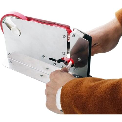 Stainless Steel Tape Cutter Dispenser Supermarket Plastic Bag Sealing Machine Food Packing Sealer Mini Fruit Stapler Packer