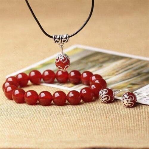 Carnelian Motivation Charm Necklace & Bracelet Earring Set Virgo Birthstone Carnelian Jewelry July August Birthday Gift Chakra