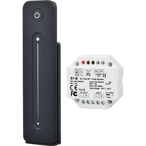 LED Dimmer Triac Dimmer 2.4G Wireless RF Remote Control S1-B Push Switch Dimmer for LED Lamp