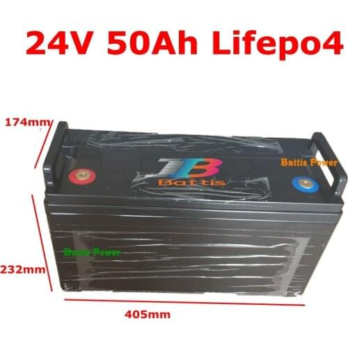 Waterproof 24V 50AH lifepo4 Battery BMS 8S for 1500W Solar Energy storage backup power Lawn mower inverter EV +5A Charger
