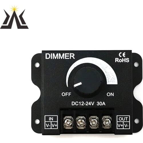 High Quality 12V 24V LED Dimmer Switch 30A 360W for LED Strip Light Bulb Stepless Dimming Device Clear Control Knob Led