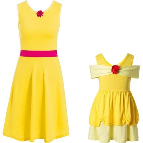 Womens Princess Belle Costume Dress up Womens Cosplay Costume Princess Dress Yellow Satin Beauty And The Beast Sassy