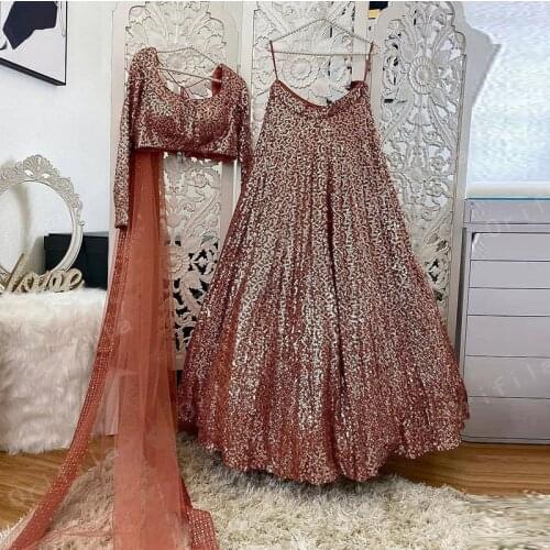 Formal Rose Pink Two Pieces Indian Evening Gowns for Women Sequin Sparkly Prom Dress with Cape Fas Kaftan Engagement Dresses