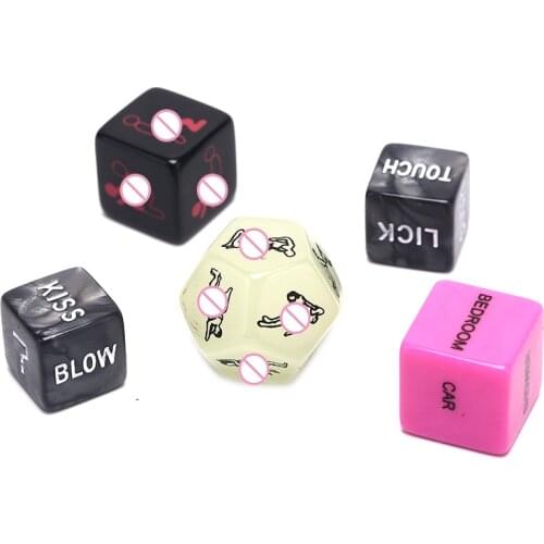 1/2/5PCS Noctilucent Couples Dice Game Exotic Apparel Set Sex DiceErotic Craps Sex Glow Dice Love Dices Toys For Adults Sex Toys