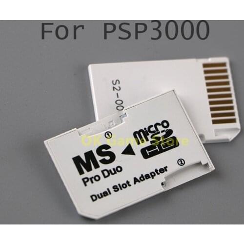 1pc/lot Micro SD TF to Memory Card Stick MS Pro Duo Dual 2 Slot Adapter Converter For PSP 1000 2000 3000