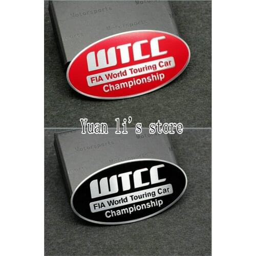 1X Car Badge Emblem Sticker Aluminum WTCC car body stick 86*44mm Car Styling