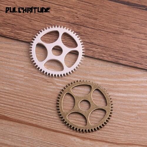 3PCS 42mm Two Color Vintage Metal Zinc Alloy Steampunk Big Gear Charms Fit Jewelry Pendant Charms Makings