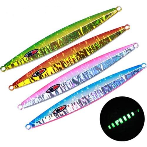 4PCS Deep sea Fishing Silvery Jigging Slow sinking Jig Hook Lure Jigbait spoon baits 130/150/200g