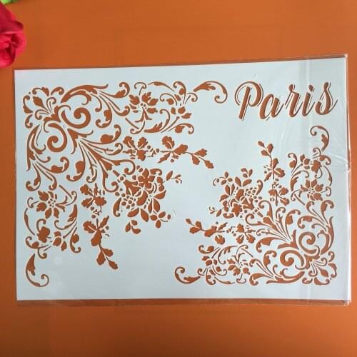 A4 29 * 21cm Diagonal Floral DIY Stencils Wall Painting Scrapbook Coloring Embossing Album Decorative Paper Card Template