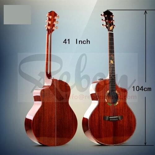 41 Inch All solid Mahogany Acoustic Electric Guitar