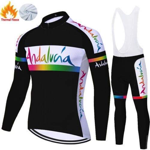Andalucia Winter Thermal Fleece Equipamento Maillot Camisa Masculina Ropa Hombre Completo Ciclismo Estivo Abbigliamento Ciclismo