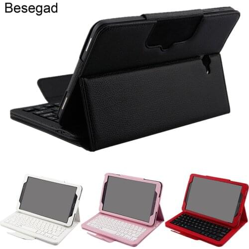 Besegad Wireless Bluetooth Keyboard Protective Case Bracket for 2016 Samsung Galaxy Tab A T580 T585 T 580 585 Tablet 10.1 inches
