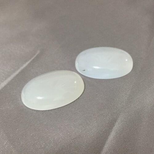 18x25mm No Hole Beads Oval Natural White Agates Carnelian Cabochon Jewelry Accessories Cabochon DIY Making for Rings Pendants