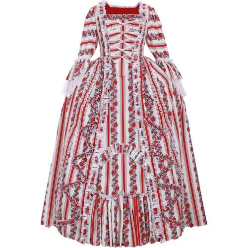 Cosplaydiy 18th Century Chrismas Marie Antoinette Dress Europ Historical Ball Gown Dress Adult Sack-Back Dress Suit L320