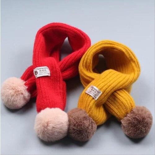 Childrens scarves winter soft plush parent-child scarf cartoon with standard tide girl cross scarf wild baby bib