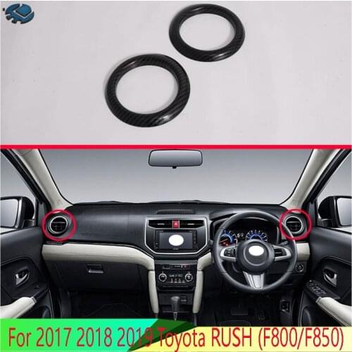 For 2017 2018 2019 Toyota RUSH (F800/F850) Carbon Fiber Style Air Vent Outlet Cover Dashboard Trim Bezel Frame Molding Garnish